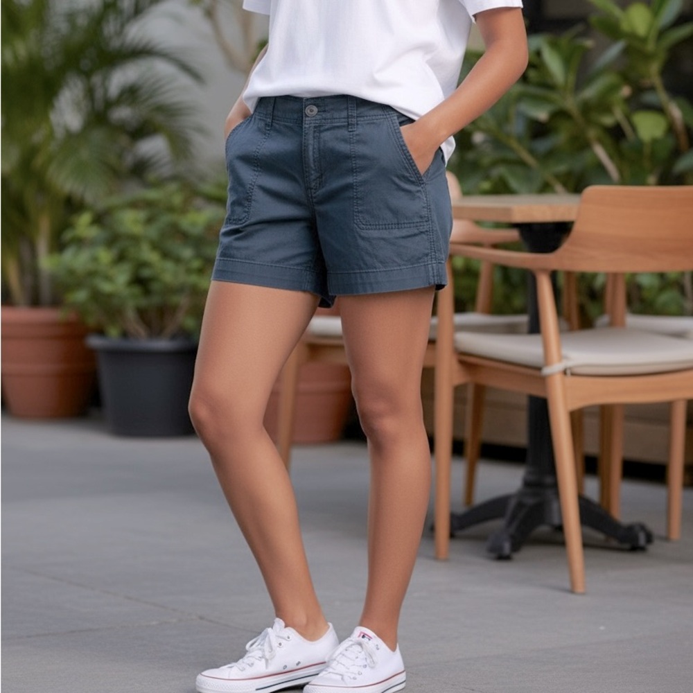 Levi's Women's Slate Blue Chino Utility Square Pocket Shorts
